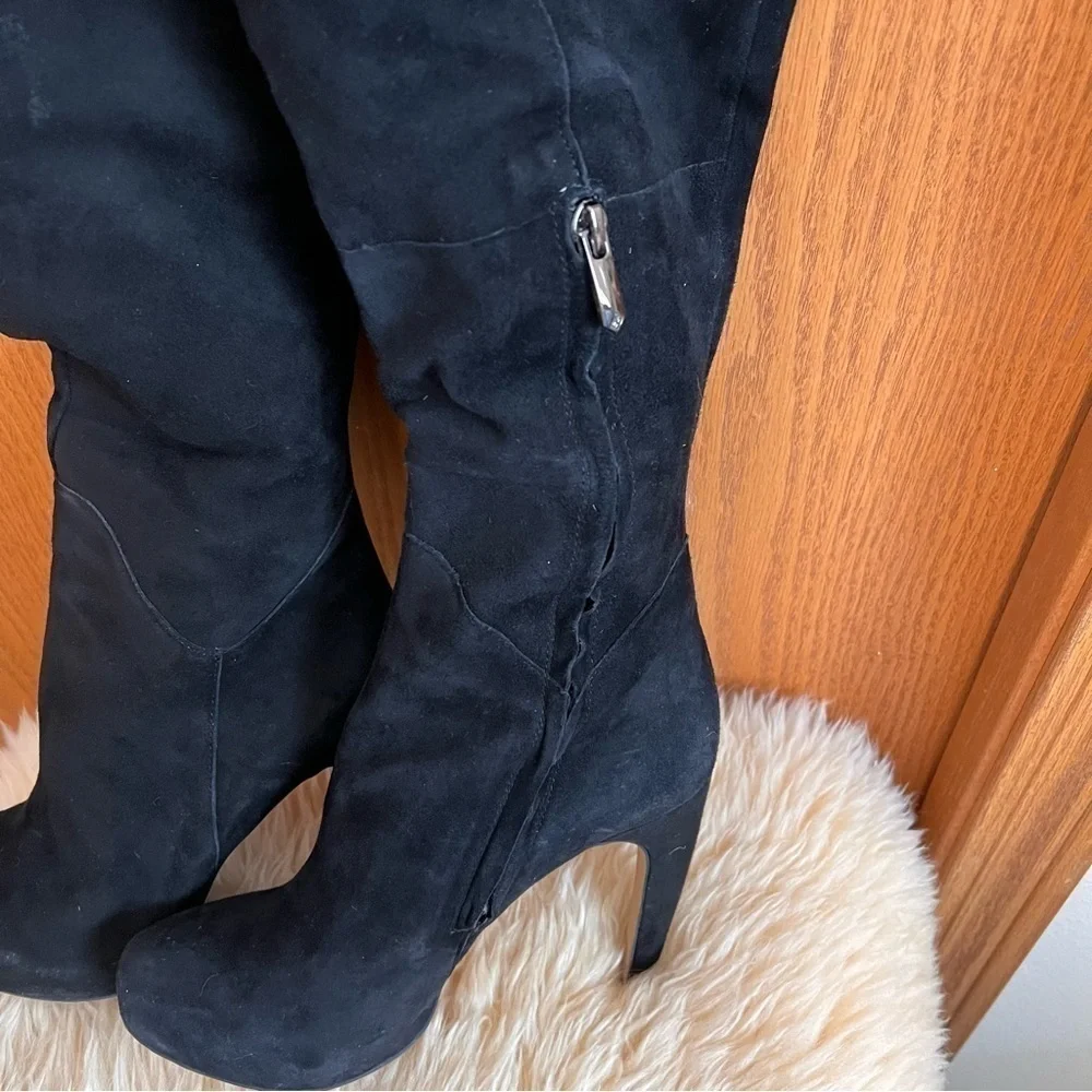 Sam Edelman Kayla Black Suede Over The Knee Boots Sz-8.5